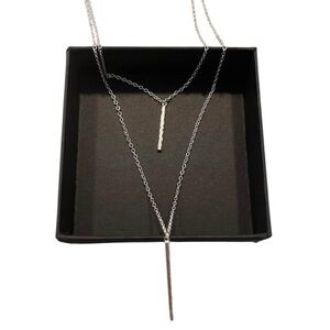 GORJANA marlow silver tone necklace. Double chain. Unique. Simple.